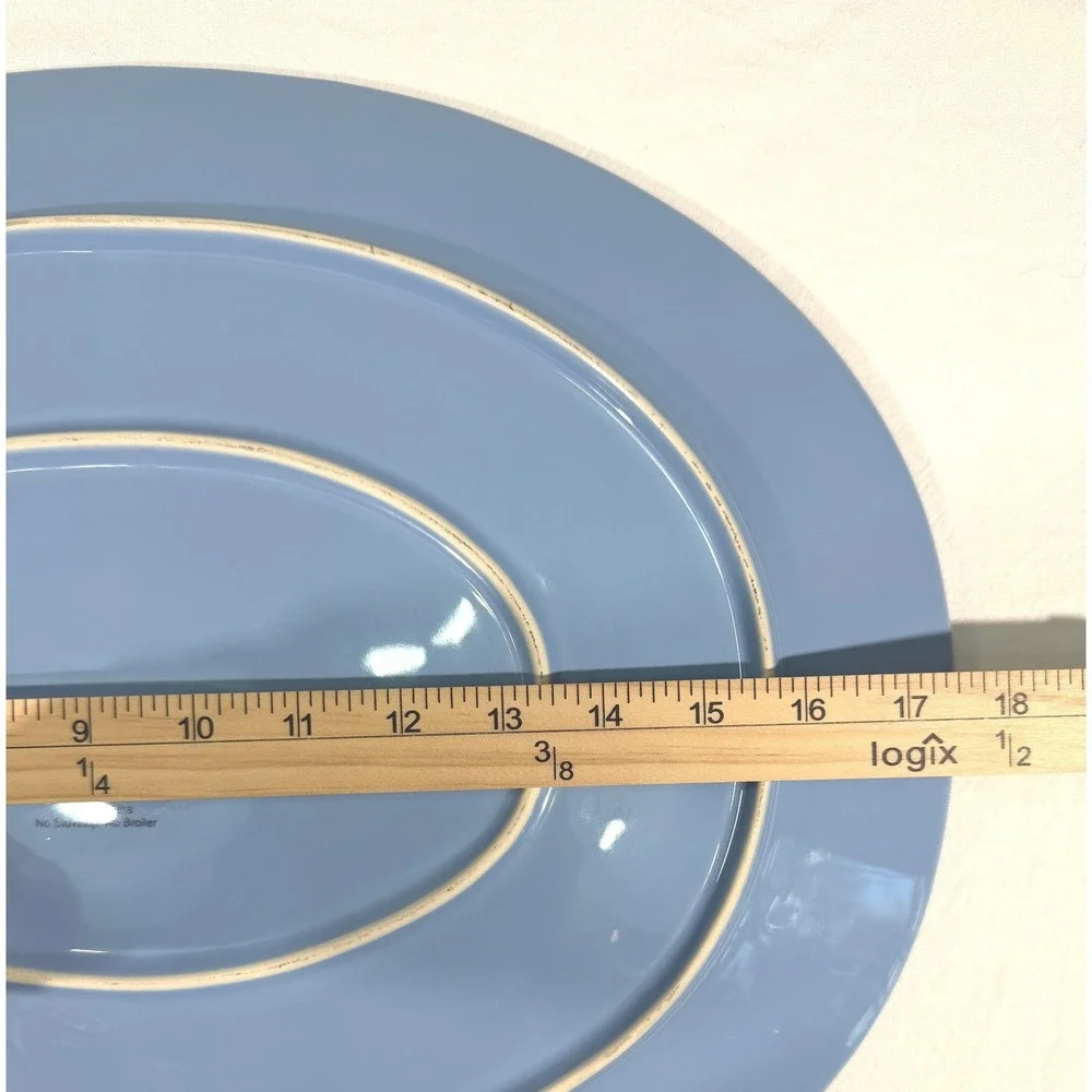Corelle Coordinates Blue Oval Serving Platter‎ Stoneware 17.5